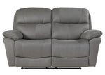 Longvale Gray Microfiber Manual Recliner Loveseat