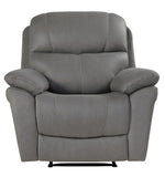 Longvale Gray Polished Microfiber Power Recliner