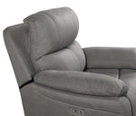 Longvale Gray Polished Microfiber Power Recliner