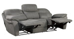 Longvale Gray Polished Microfiber Power Recliner Sofa