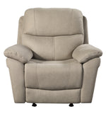 Longvale Tan Microfiber Glider Manual Recliner