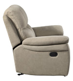 Longvale Tan Microfiber Glider Manual Recliner