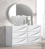 Madrid Off-White Wood/Glass Dresser Mirror