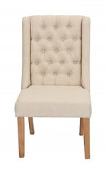 Marla 2 Beige Linen/Wood Side Chairs