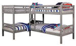 Marquette Gray Wood Quadruple Twin Bunk Bed