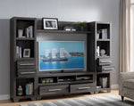 Marta 4-Pc Distressed Grey Wood Entertainment Center