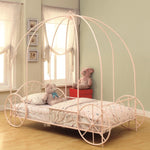 Massi Pink Metal Carriage Twin Canopy Bed