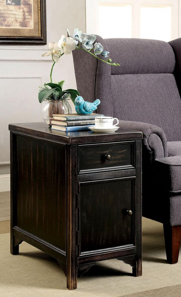 Meadow Antique Black Wood Side Table