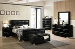 Menkar Black Leatherette Queen Bed