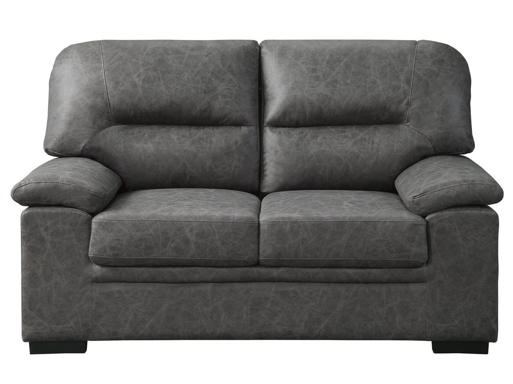 Michigan Dark Gray Polished Microfiber Loveseat