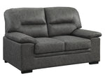 Michigan Dark Gray Polished Microfiber Loveseat