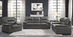 Michigan Dark Gray Polished Microfiber Loveseat