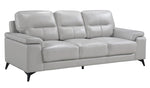 Mischa 2-Pc Silver Gray Top Grain Leather Sofa Set