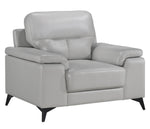 Mischa Silver Gray Top Grain Leather Chair