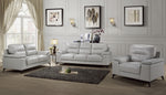 Mischa Silver Gray Top Grain Leather Sofa