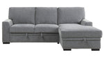 Morelia 2-Pc Dark Gray RAF Sectional with Pull-out Bed