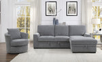 Morelia 2-Pc Dark Gray RAF Sectional with Pull-out Bed