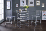 Nadie 2 Chrome Metal/Clear Acrylic Counter Height Chairs