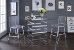 Nadie Chrome Metal/Clear Glass Counter Height Table