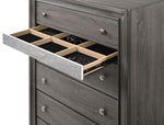 Naima Gray Wood Chest with 6 Drawers