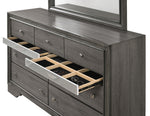 Naima Gray Wood Dresser with 2 Hidden Drawers