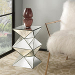 Nyoka Mirrored Diamond Shape Pedestal Stand