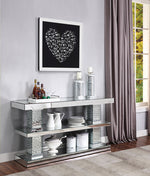 Nysa Mirrored Console Table with Faux Crystals