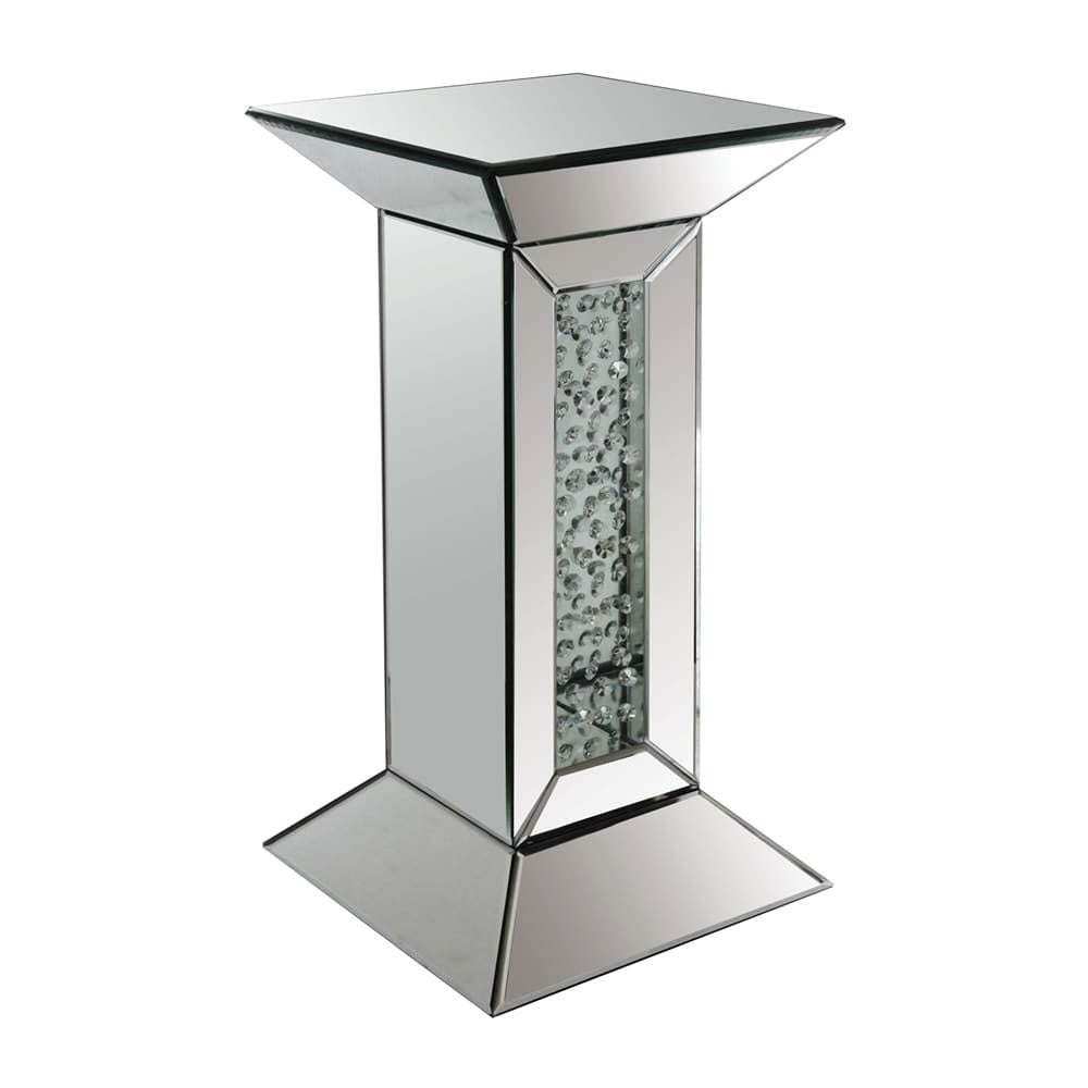 Nysa Mirrored/Glass Geometric Shape Pedestal Stand