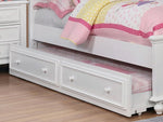 Olivia White Twin Platform Bed with Trundle