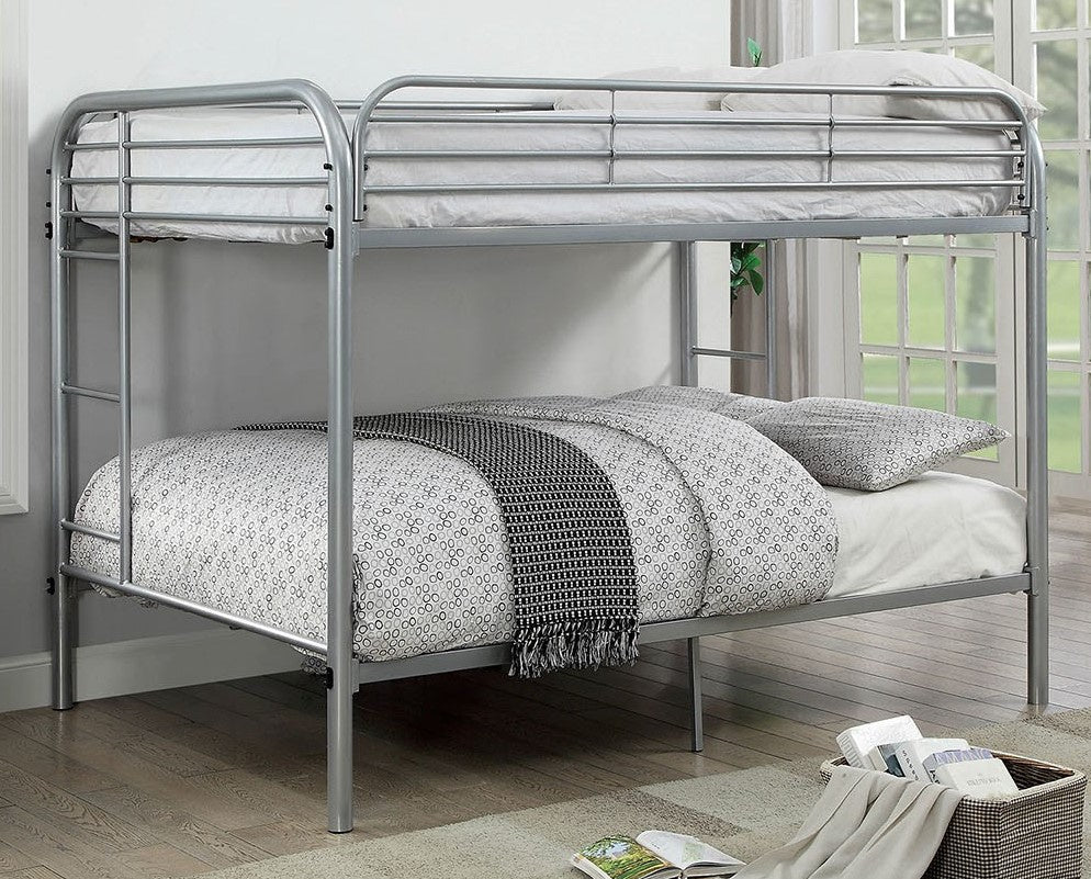 Opal Silver Metal Full over Full Bunk Bed