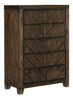 Parnell Rustic Cherry Wood 5-Drawer Chest