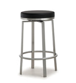 Pratt 2 Black Swivel Counter Stools with Steel Frame