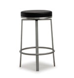 Pratt 2 Black Swivel Counter Stools with Steel Frame