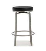 Pratt 2 Black Swivel Counter Stools with Steel Frame