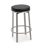 Pratt 2 Black Swivel Counter Stools with Steel Frame