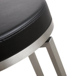 Pratt 2 Black Swivel Counter Stools with Steel Frame