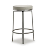 Pratt 2 Grey Swivel Counter Stools with Steel Frame