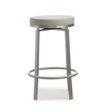 Pratt 2 Grey Swivel Counter Stools with Steel Frame