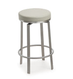 Pratt 2 Grey Swivel Counter Stools with Steel Frame