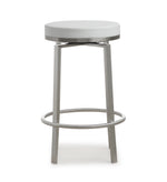 Pratt 2 White Swivel Counter Stools with Steel Frame