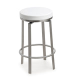 Pratt 2 White Swivel Counter Stools with Steel Frame