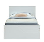 Ragna White Wood Twin Bed with Panel Headboard