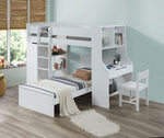 Ragna White Wood Twin Bed with Panel Headboard