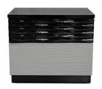 Romania Black & Zebra Grey Wood Nightstand