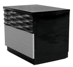 Romania Black & Zebra Grey Wood Nightstand