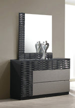 Romania Black/Zebra Grey Wood Dresser Mirror