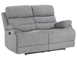 Sherbrook Gray Chenille Fabric Manual Recliner Loveseat