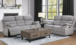 Sherbrook Gray Chenille Fabric Manual Recliner Sofa