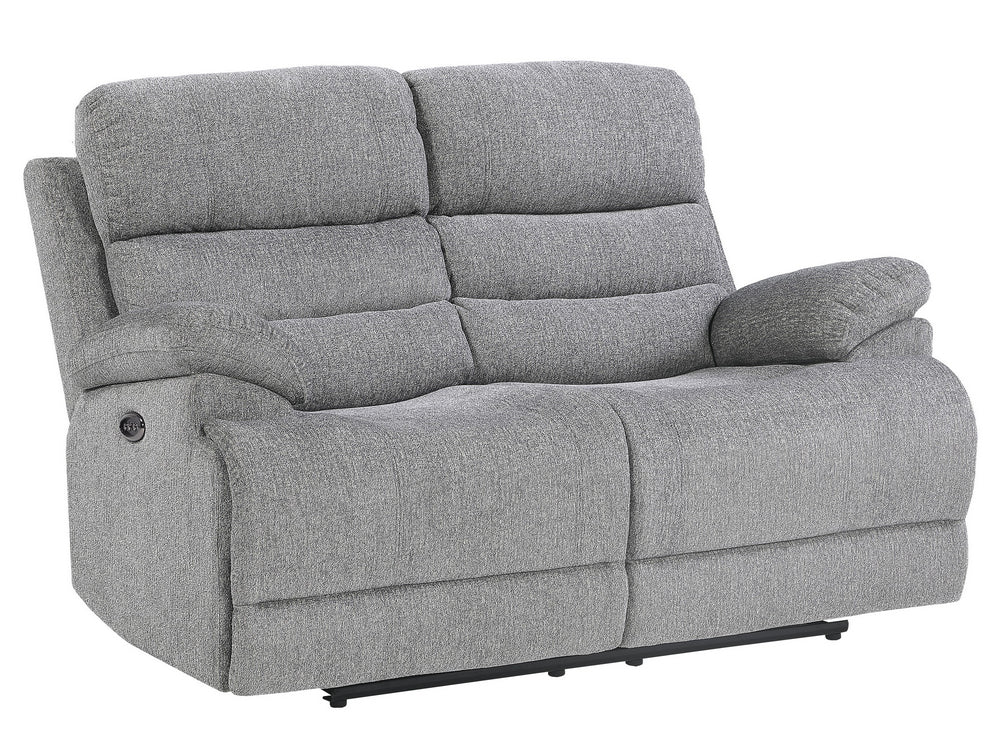 Sherbrook Gray Chenille Fabric Power Recliner Loveseat