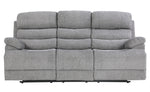 Sherbrook Gray Chenille Fabric Power Recliner Sofa